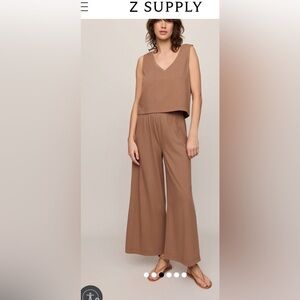 Z Supply Set - Taupe Sloane V-Neck Tank and Scout Jersey Pant Sz Medium